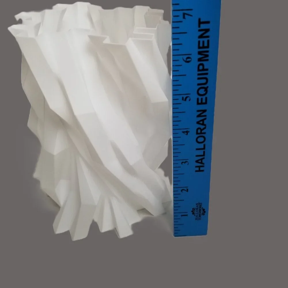 3D Printed Vase White Geometric Modern Minimalist Home Decor Sculptural
